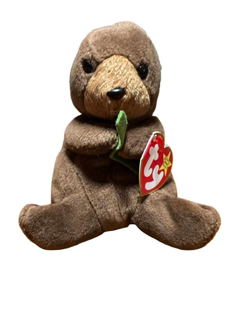 Ty Beanie Baby Seaweed Otter Plush 1996 Brown Vintage Collectible